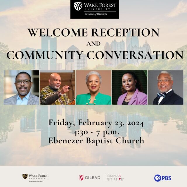 Join us for a welcome reception for Dean of Wake Forest University School of Divinity Corey D. B. Walker and James and Marilyn Dunn University Professor Alton B. Pollard III and a public conversation on the new PBS docuseries “GOSPEL” #GospelPBS 

Register today: www.eventbrite.com/e/reception-community-conversation-tickets-838605781467?aff=oddtdtcreator

Link In Bio